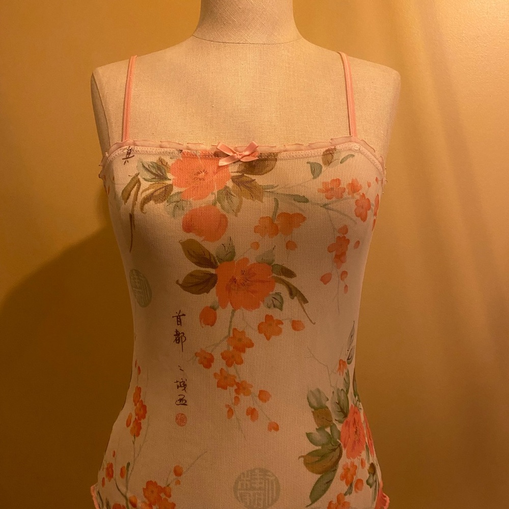 Seal Floral Camisole with Orange Accents